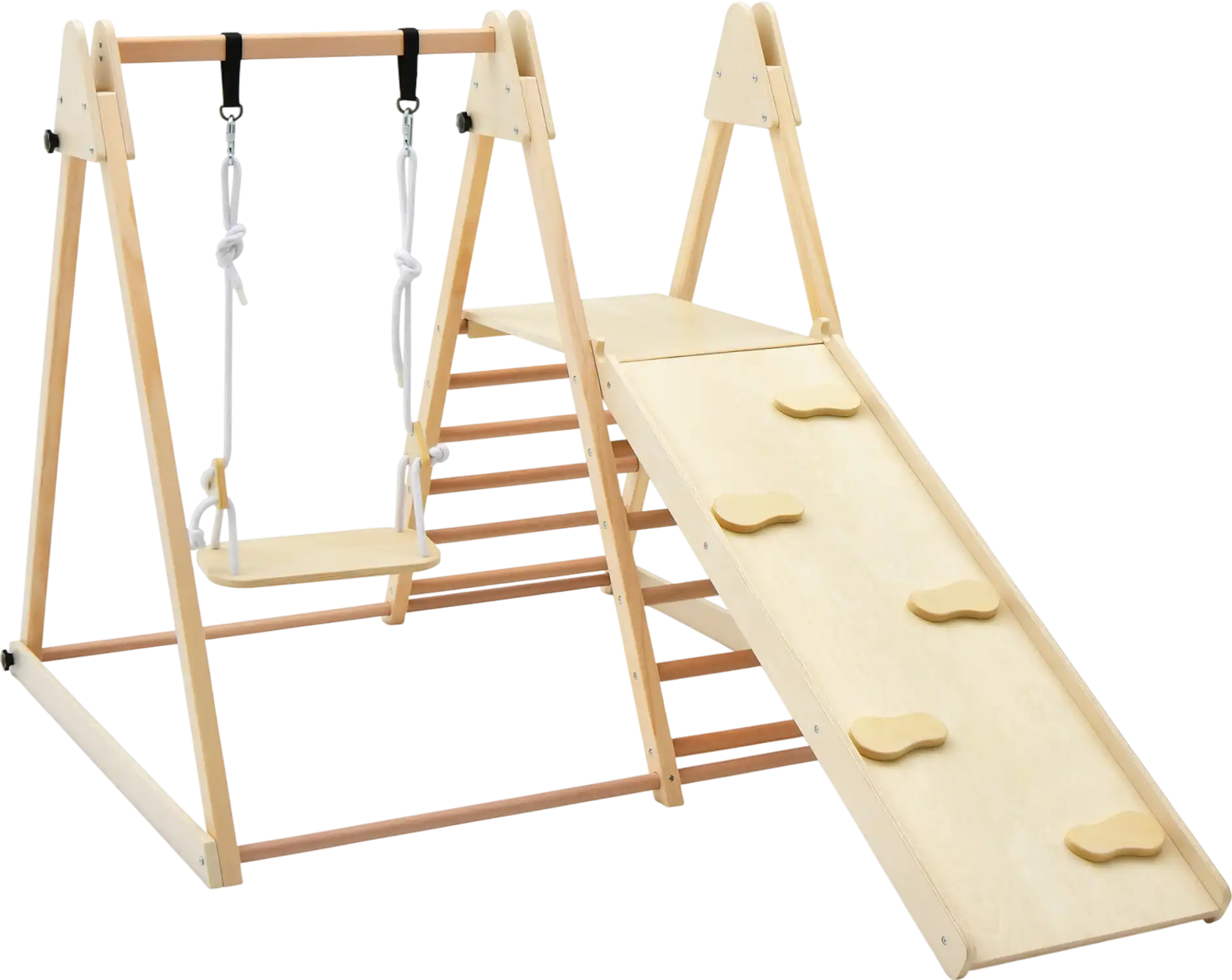 Costway 5-in-1 Indoor Jungle Gym Foldable Climber Playset Slide Adjustable Swing 49281537 New