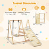 5-in-1 indoor jungle gym with adjustable swing, slide, and climbing ramp, designed for kids aged 1+, folds for easy.