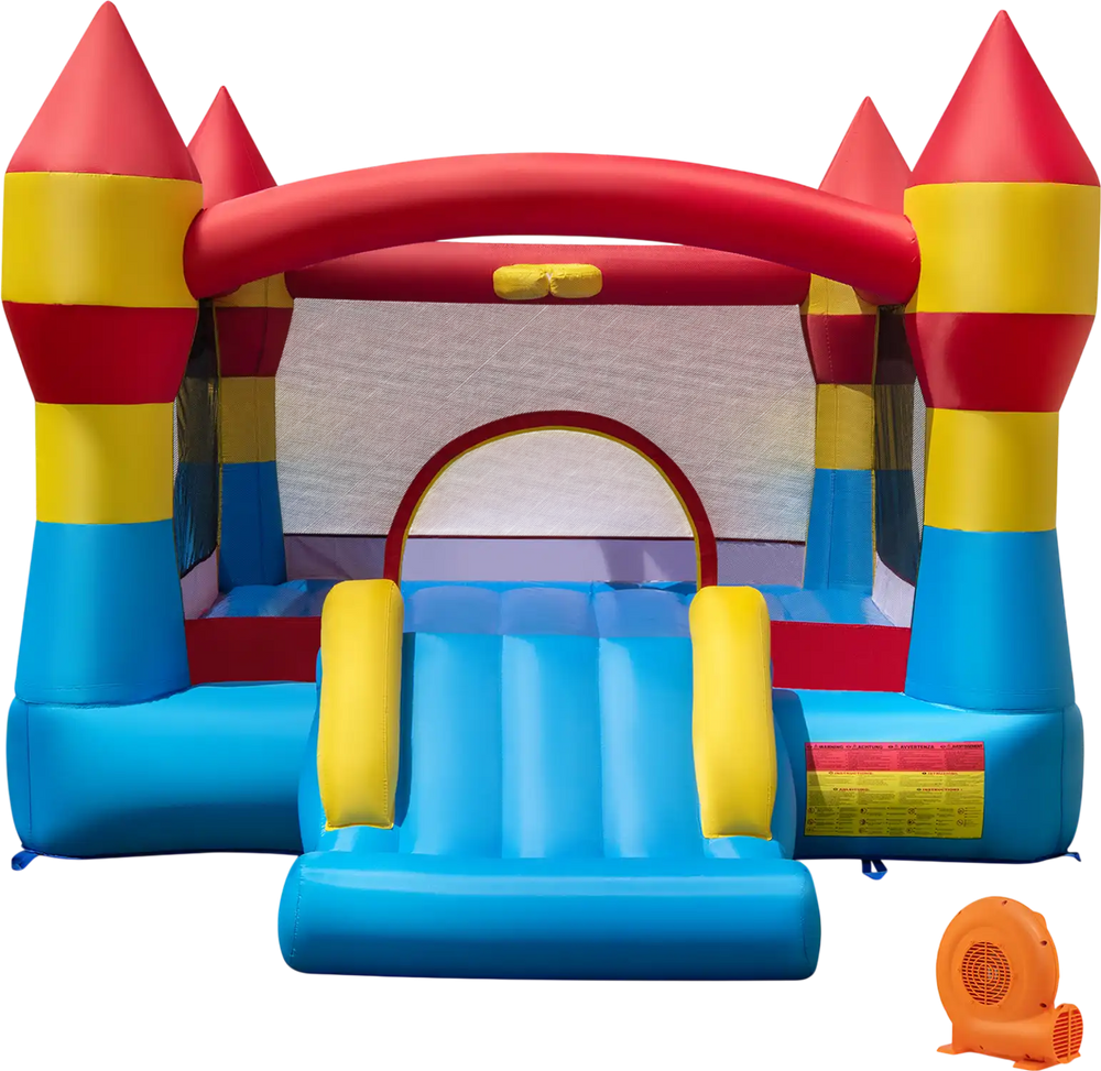 3-in-1 Kids Bouncer with Slide with 520W Blower for Yard