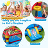 3-in-1 kids bouncer with slide and basketball hoop, featuring a large jumping area for outdoor fun and playtime.