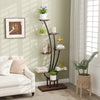 Tall 8-tier indoor plant stand with grow lights, showcasing potted plants and decor in a stylish corner display.