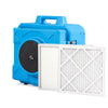Industrial air scrubber with HEPA filter and pre-filter, designed for odor elimination and portable use in large areas.