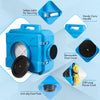 Industrial air scrubber with removable dust cover, HEPA filter, and carry handle for efficient odor elimination.