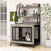 Industrial Dog Kennel Dog Crate Furniture with Storage Shelves-Gray - Gallery View 1 of 10