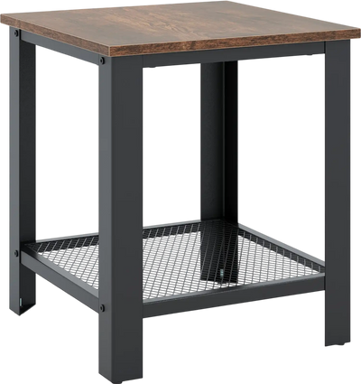 Costway 2-Tier Industrial End Table Storage Shelf Small Space 04167829 New