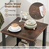 Industrial 2-tier side table with rustic wood grain board, sturdy steel frame, and easy-to-clean surface for versatile.