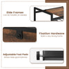 Industrial entryway table featuring removable panel, mesh shelf, and adjustable foot pads for versatile use and.