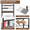 Industrial entryway table featuring a removable metal shelf and mesh design, ideal for versatile storage solutions.