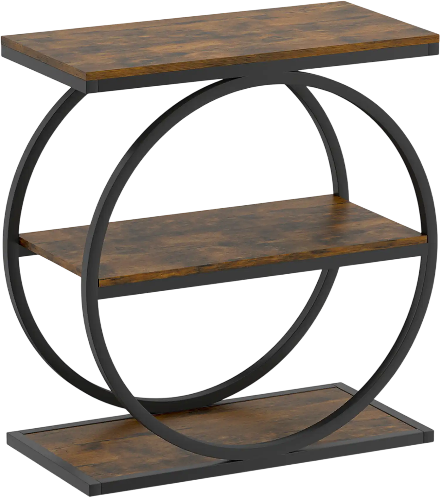 Costway Industrial Faux Marble Side Table Metal Frame Living Room Bedroom 23391033 New