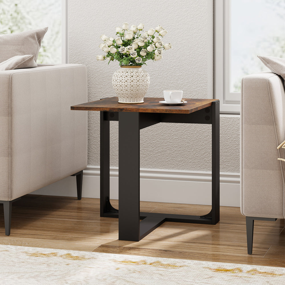 Industrial Sofa End Table with Metal Frame-2 - Gallery View 1 of 12