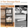 Modern industrial style study writing desk with 2 storage shelves in brown, offering ample space for work and gaming.