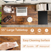 55-inch brown study writing desk with removable shelves, durable waterproof surface, ideal for working, gaming, or.