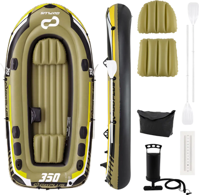 Costway Heavy-Duty Inflatable 4-Person Fishing Raft Boat Set 38352290 New