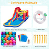 9-in-1 inflatable bounce castle with water slide, splash pool, and 50 colorful ball pit balls for outdoor fun.