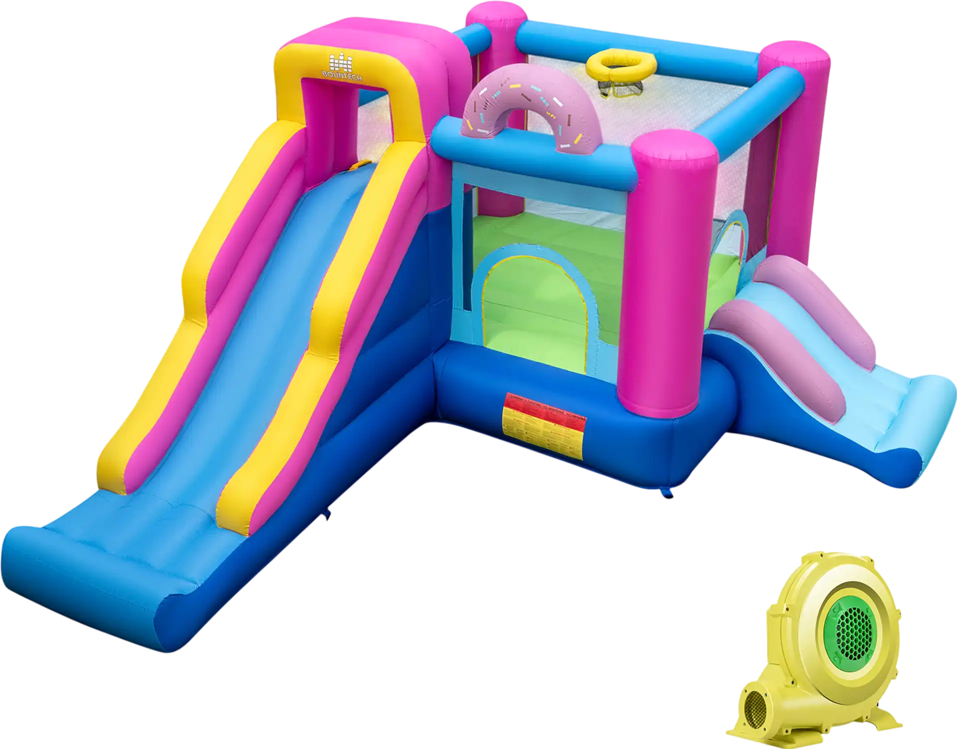 Costway Inflatable Bounce House Slides Basketball Hoop w/ 735W Blower 22431750 New