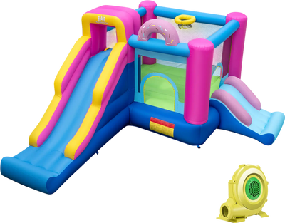 Costway Inflatable Bounce House Slides Basketball Hoop w/ 735W Blower 22431750 New