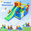 Inflatable bounce house features a slide, climbing wall, and basketball hoop, perfect for kids' indoor or outdoor play.
