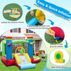 Music-themed inflatable bounce house with slide, basketball hoop, and ball pit for outdoor fun and active play.
