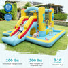 Inflatable Bounce House with slide and tunnel, featuring 7 play settings for kids aged 3-10, made of durable oxford.