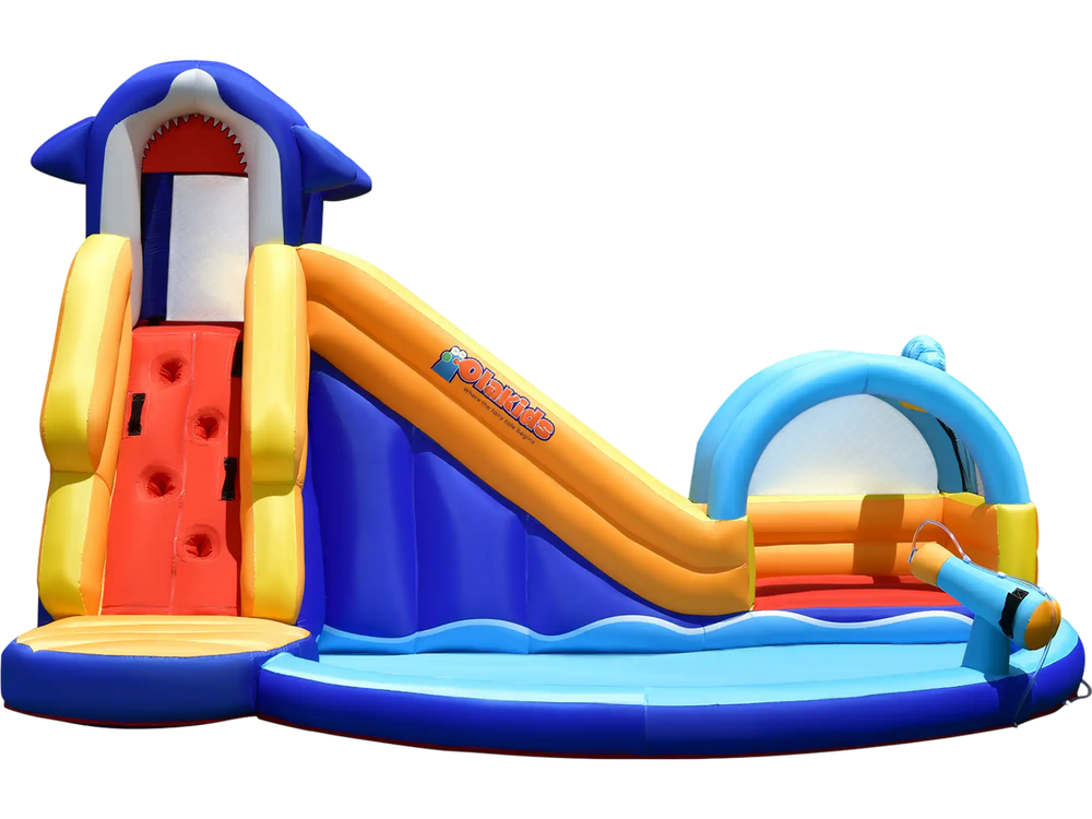 Inflatable Bouncy House with Slide and Splash Pool without Blower
