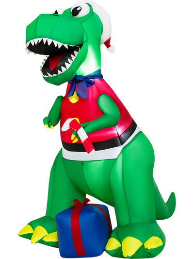 Costway Christmas Inflatable Dinosaur w/ LED Lights Waterproof Blower 87356249 New