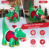 Inflatable dinosaur Christmas decoration with LED lights, perfect for indoor and outdoor festive displays.