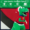 6FT inflatable dinosaur Christmas decoration with LED lights, made of waterproof polyester fabric for outdoor use.