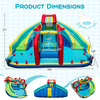 Inflatable Double Water Slide Park with dimensions 186" x 146", featuring slides, obstacles, and a climbing wall for.