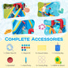 Inflatable Double Water Slide Park with water cannon, climbing wall, and complete accessories for outdoor fun.