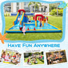 Inflatable Double Water Slide Park with climbing wall and water cannon, perfect for birthday parties and family.