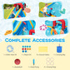 Inflatable Double Water Slide Park with complete accessories including water hose, repair kit, and games for outdoor.
