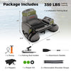 Inflatable fishing float tube in green with storage, rod holder, and adjustable straps for easy transport and stability.