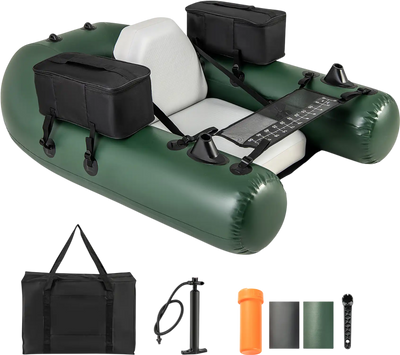 Costway Inflatable Fishing Float Tube Angling Fish Ruler Base 21973865 New