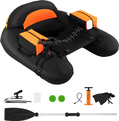 Costway Inflatable Fishing Float Tube w/ Adjustable Rod Holder 20518683 New