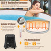 72-inch inflatable hot tub with 120 air jets, coffee color, featuring a PTC heating system for up to 6 people.