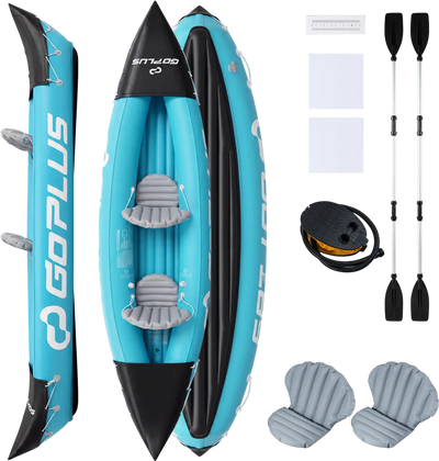 Costway Inflatable 2-Person Tandem Touring Kayak w/ Aluminum Paddles 25993452 New
