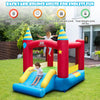 Inflatable kids bounce castle with slide, made of 420D oxford cloth, suitable for outdoor fun and safe play.