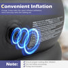 Convenient inflation valve detail of the grey inflatable loveseat couch for quick air addition and deflation.
