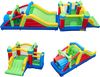 Inflatable Obstacle Course Bounce House with Dual Slides and Tunnels without Blower