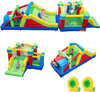 Inflatable Obstacle Course Bounce House with Dual Slides with 2 680W Blower