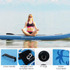 Inflatable stand-up paddle board with stylish coco motif, D-rings, and carry handle for easy transport and storage.