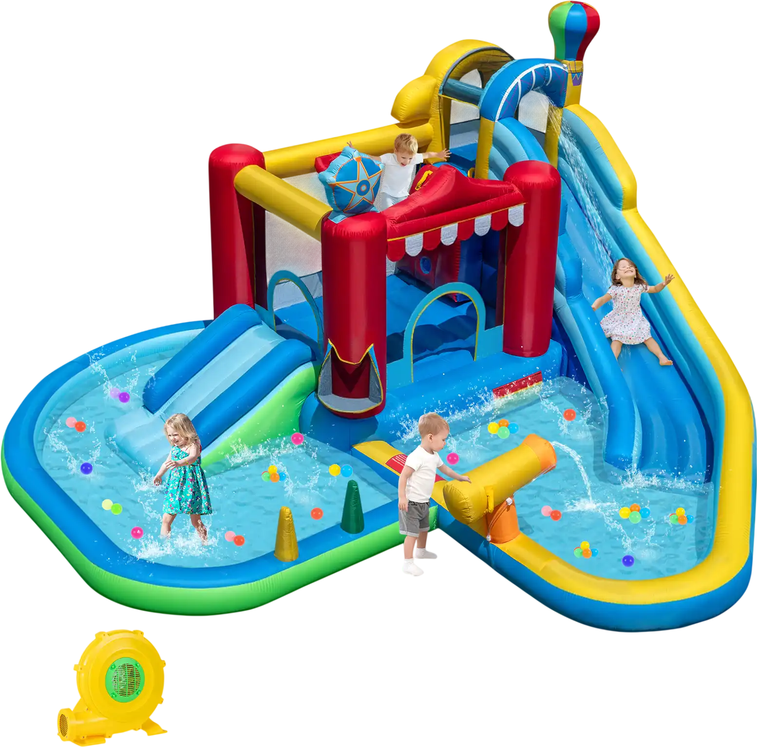 Costway Inflatable Water Park Slide Bounce House Wet Dry Combo 418395627 New