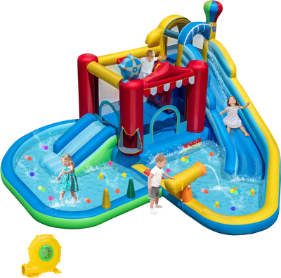 Costway Inflatable Water Park Slide Bounce House Wet Dry Combo 418395627 New