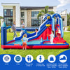 Colorful 6-in-1 inflatable water park with slide, splash pool, and games for kids aged 3-10, perfect for summer fun.