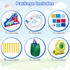6-in-1 inflatable water park includes a water slide, splash pool, and 735W blower for summer fun and indoor play.