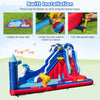 6-In-1 inflatable water park featuring a climbing wall, splash pool, and water slide, ideal for summer fun.