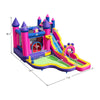 Inflatable water slide princess themed bounce castle with climbing wall, dimensions 181" x 114", includes 680W blower.