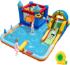 Inflatable Water Slide Park Bouncy Castle with Climbing Wall with Blower