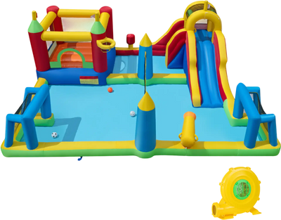 Costway 9-in-1 Inflatable Water Slide Bounce House w/ 780W Blower 70270949 New
