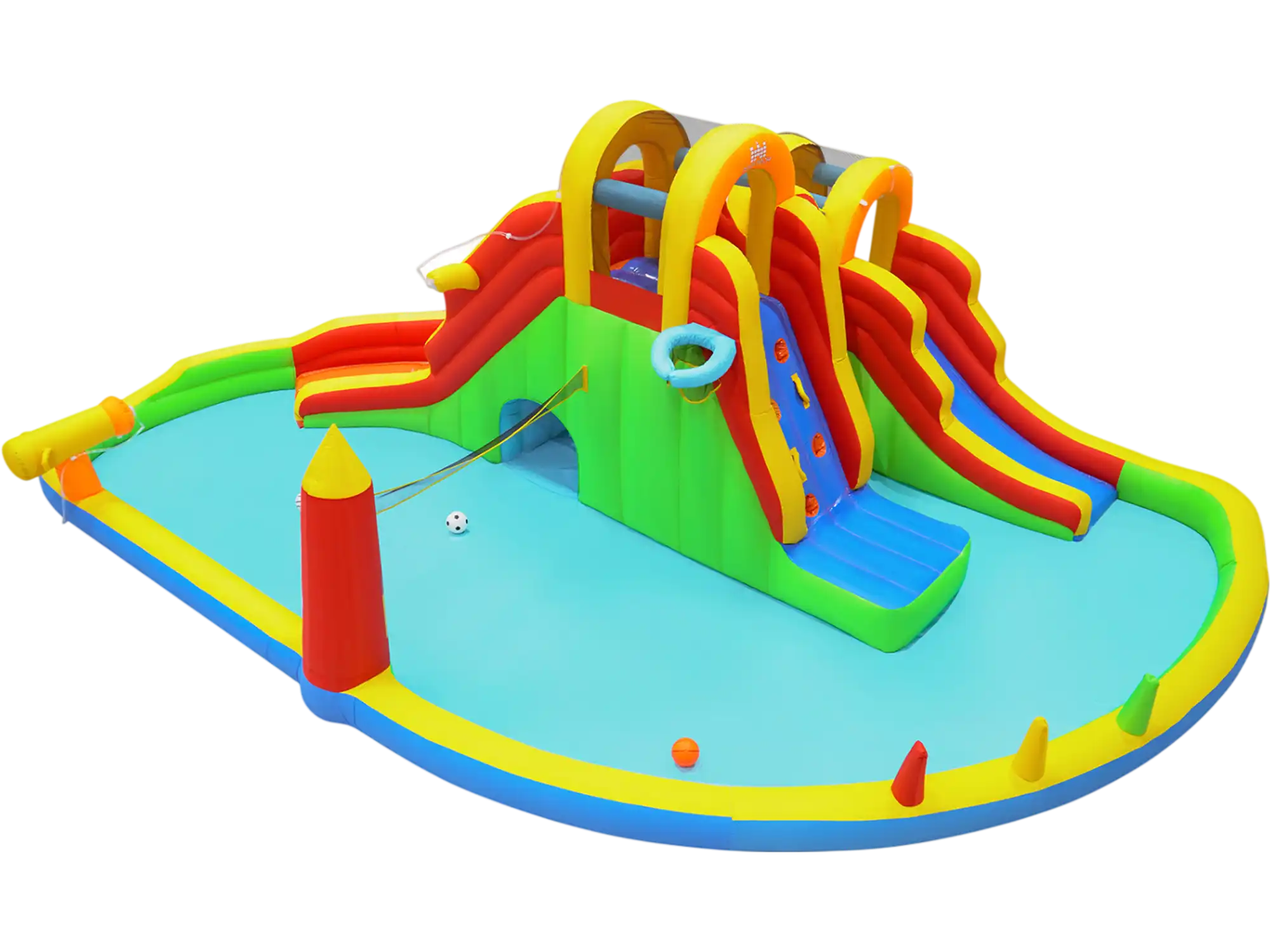 Costway Inflatable Water Slide Park 2 Long Slides Climbing Walls 23405719 New